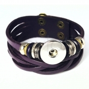 Echtleder-Armband für 18mm und 20mm Snap Buttons